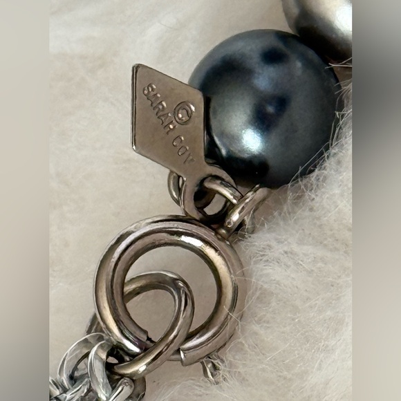 Sarah Coventry  Grey Shade PearL Silver Multi Strand Long Sweater Style Necklace - Picture 5 of 7